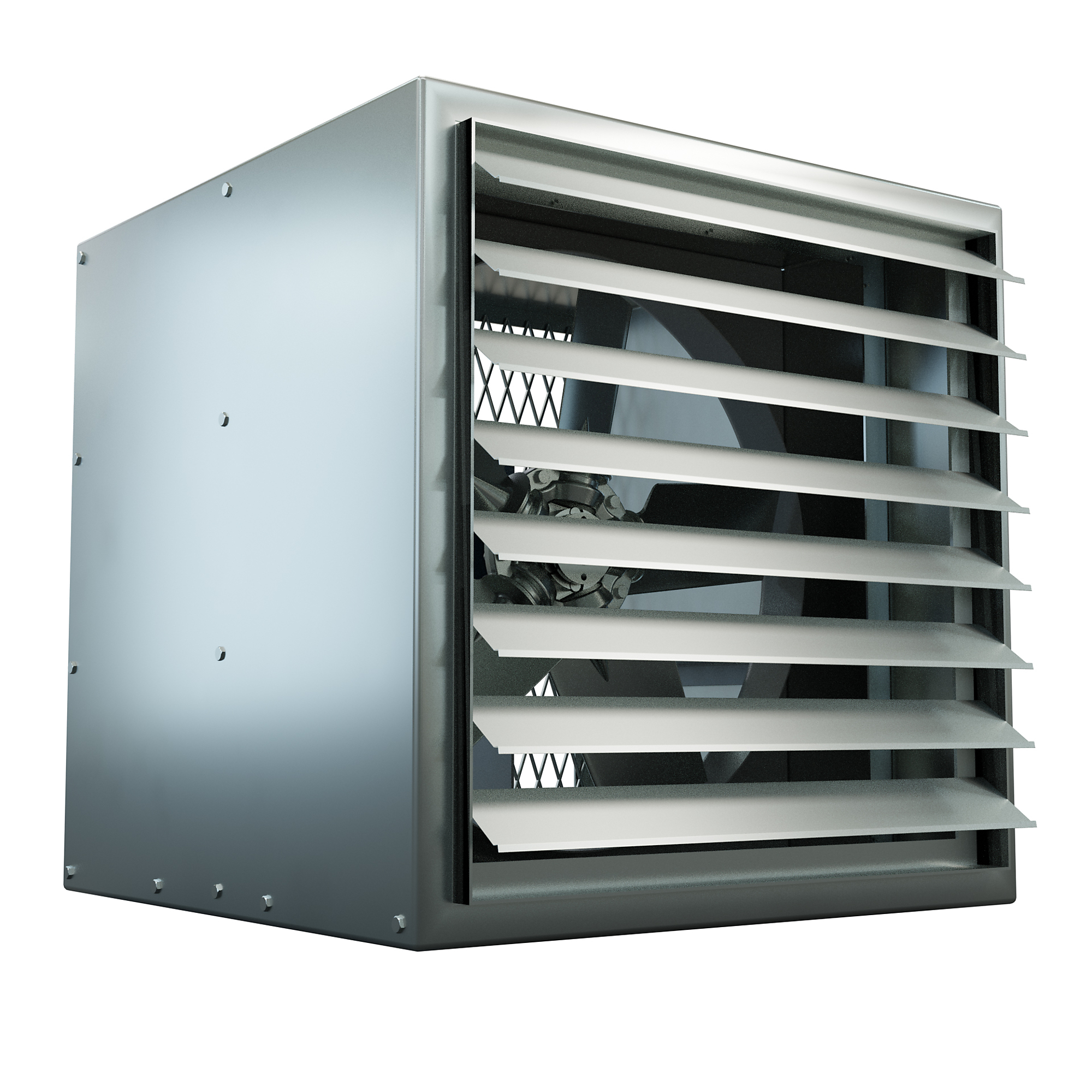Canarm Direct Drive Wall Exhaust Fan with Cabinet, Backguard and Shutter, 24in., 7,660 CFM, Model# ADD24CBS30150BM